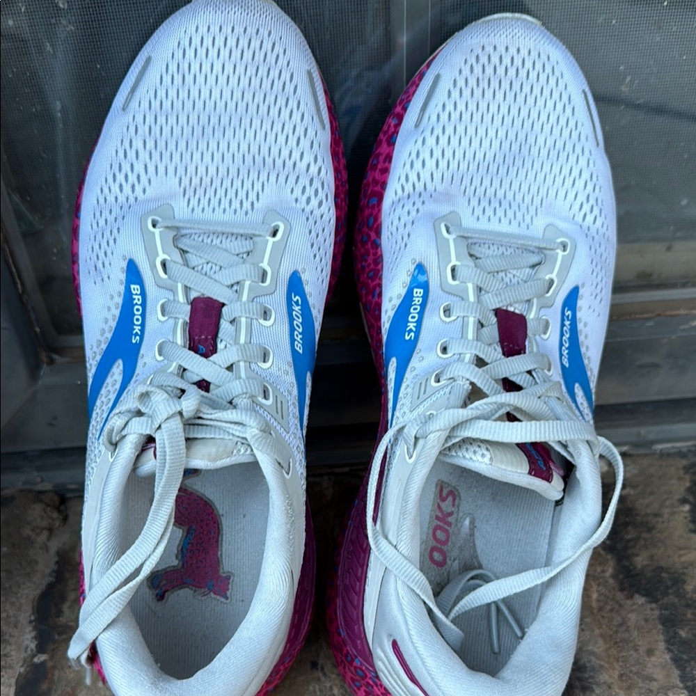 Brooks Women's Running Shoes - White, Blue, Pink - Picture 2 of 16